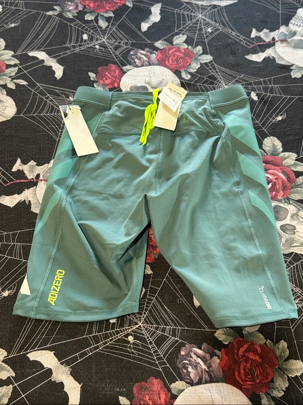 NWT Adidas Adizero Archive Running Shorts Half Tights Men's Green Teal Sz M